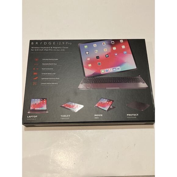BRYDGE Wireless Keyboard & Magnetic Cover, IPAD PRO 12.9 2020 2018 3rd Gen - Picture 5 of 16